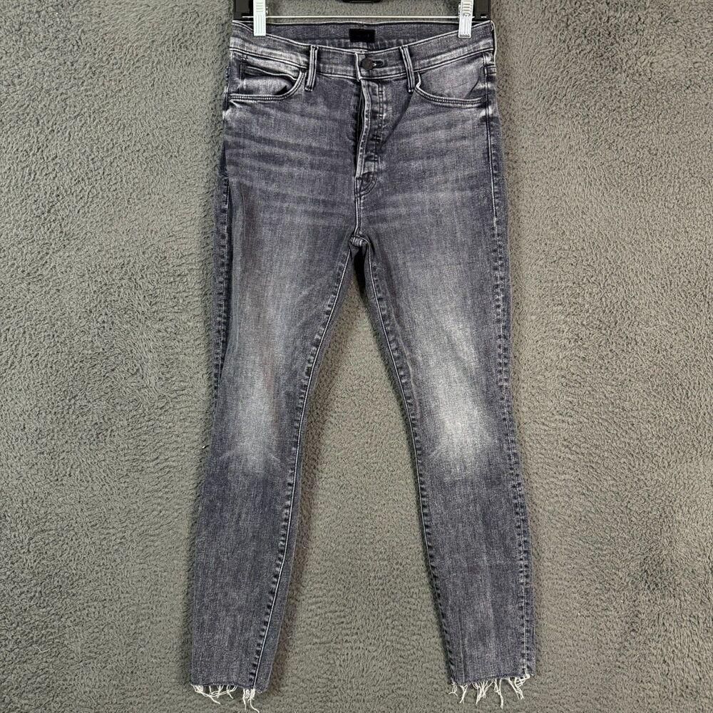 Mother Jeans Womens 29 Black The Stunner Ankle Fray Friday the 13th Wash Stretch
